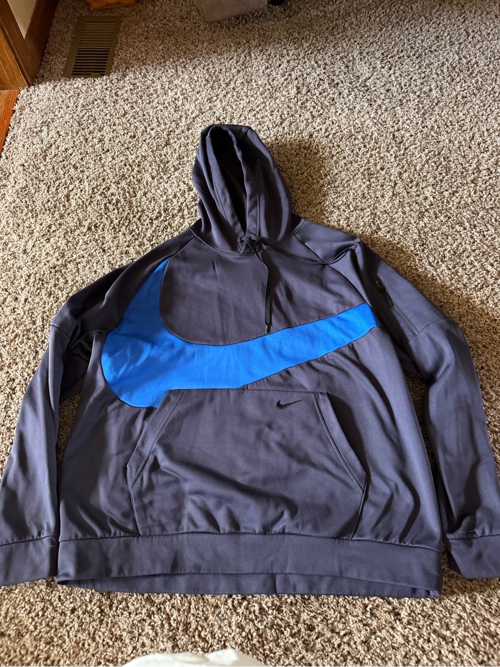 Nike Men’s Hoodie with Large Blue Swoosh